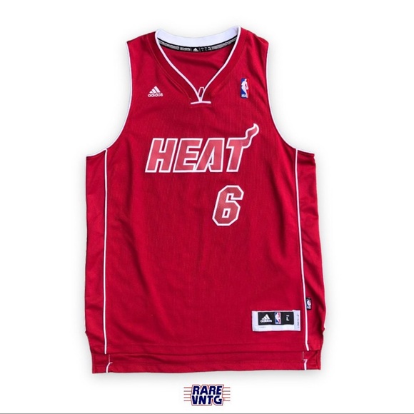 Adidas Miami Heat Red Basketball Jersey LeBron James - Picture 1 of 1